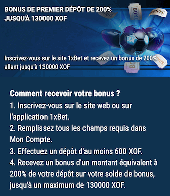 Conditions du bonus 1xBet