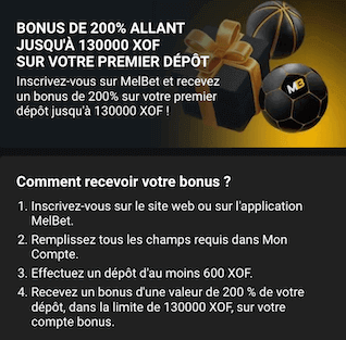 Conditions du bonus de bienvenue de Melbet