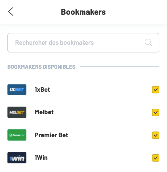 Bookmakers sur le comparateur de cotes Betrepublic